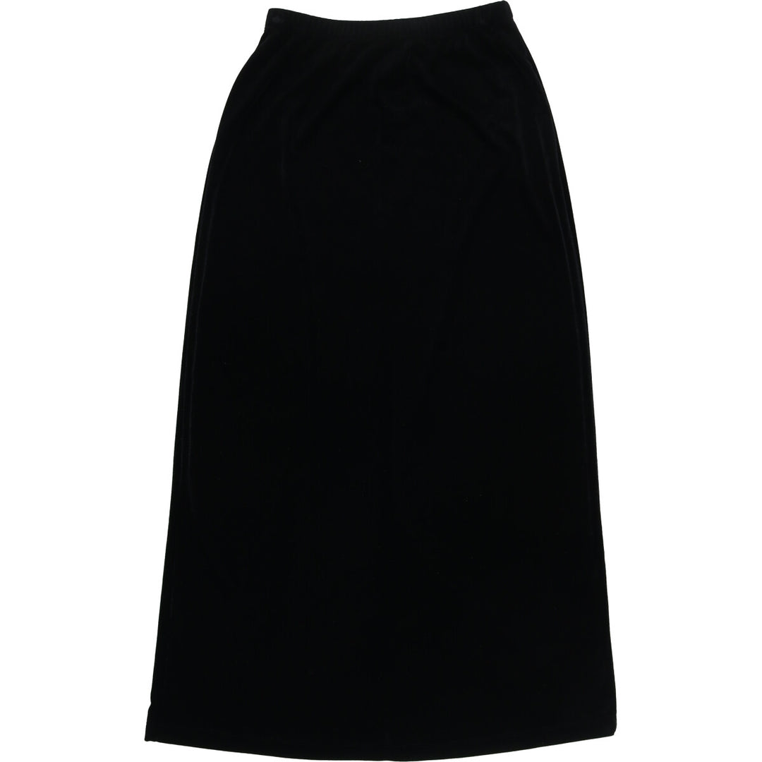 Notations Velour Long Tight Skirt, Women's Size S polyester black type Vintage Second Hand