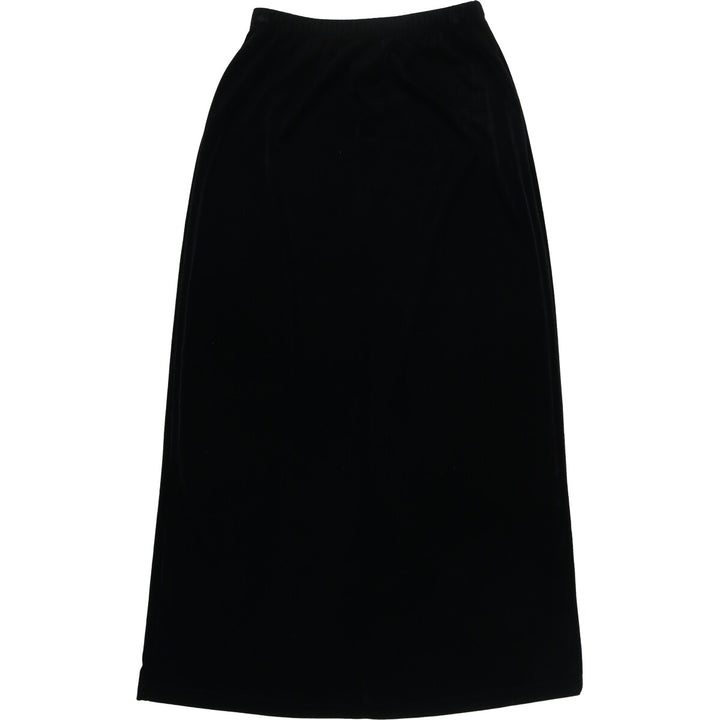 Notations Velour Long Tight Skirt, Women's Size S polyester black type Vintage Second Hand