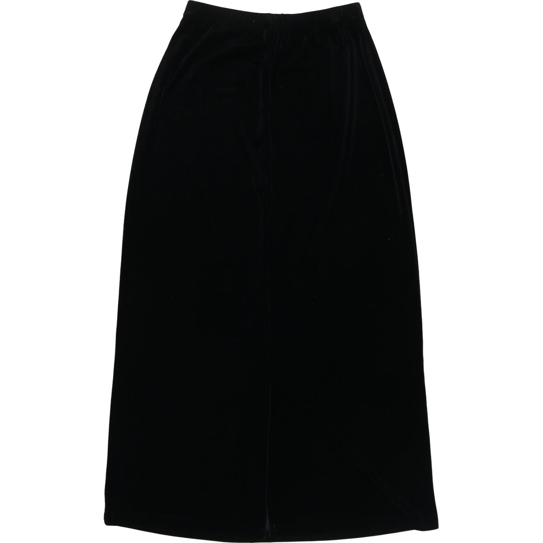 Notations Velour Long Tight Skirt, Women's Size S polyester black type Vintage Second Hand