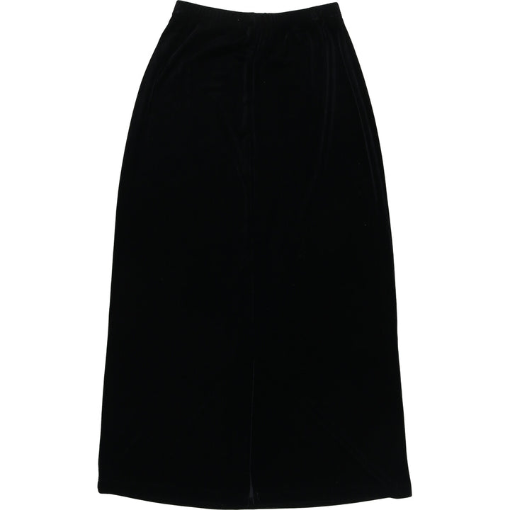 Notations Velour Long Tight Skirt, Women's Size S polyester black type Vintage Second Hand