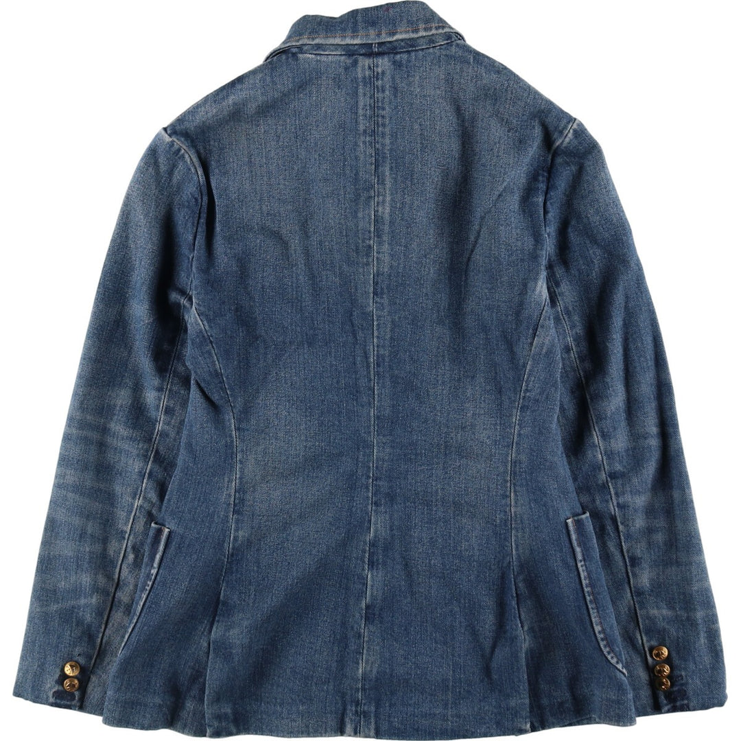 POLO RALPH LAUREN Double Breasted Peaked Label Denim Tailored Jacket Women's S / eaa499144