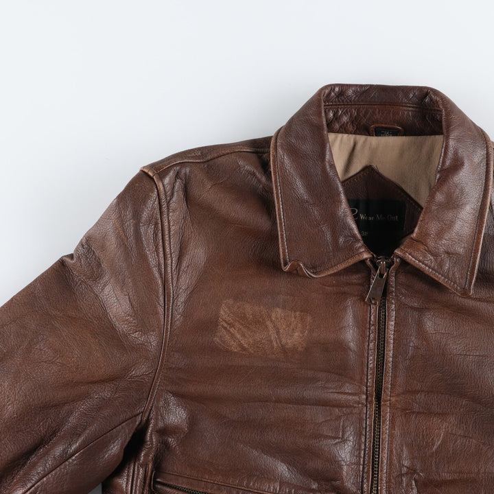 U2 WEAR ME OUT Leather Flight Jacket Men's Size L /eaa499198