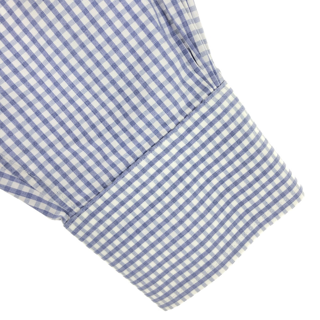 90'S Brooks Brothers Est.1818 Gingham Check Wide Collar Long Sleeve Cotton Check Shirt Made in USA Men's M /eaa499217