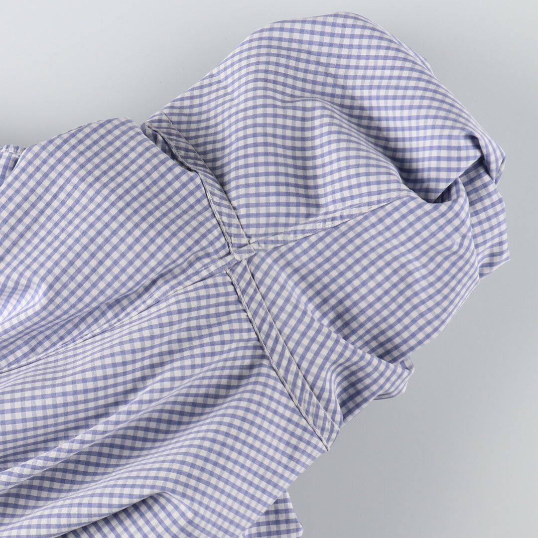 90'S Brooks Brothers Est.1818 Gingham Check Wide Collar Long Sleeve Cotton Check Shirt Made in USA Men's M /eaa499217