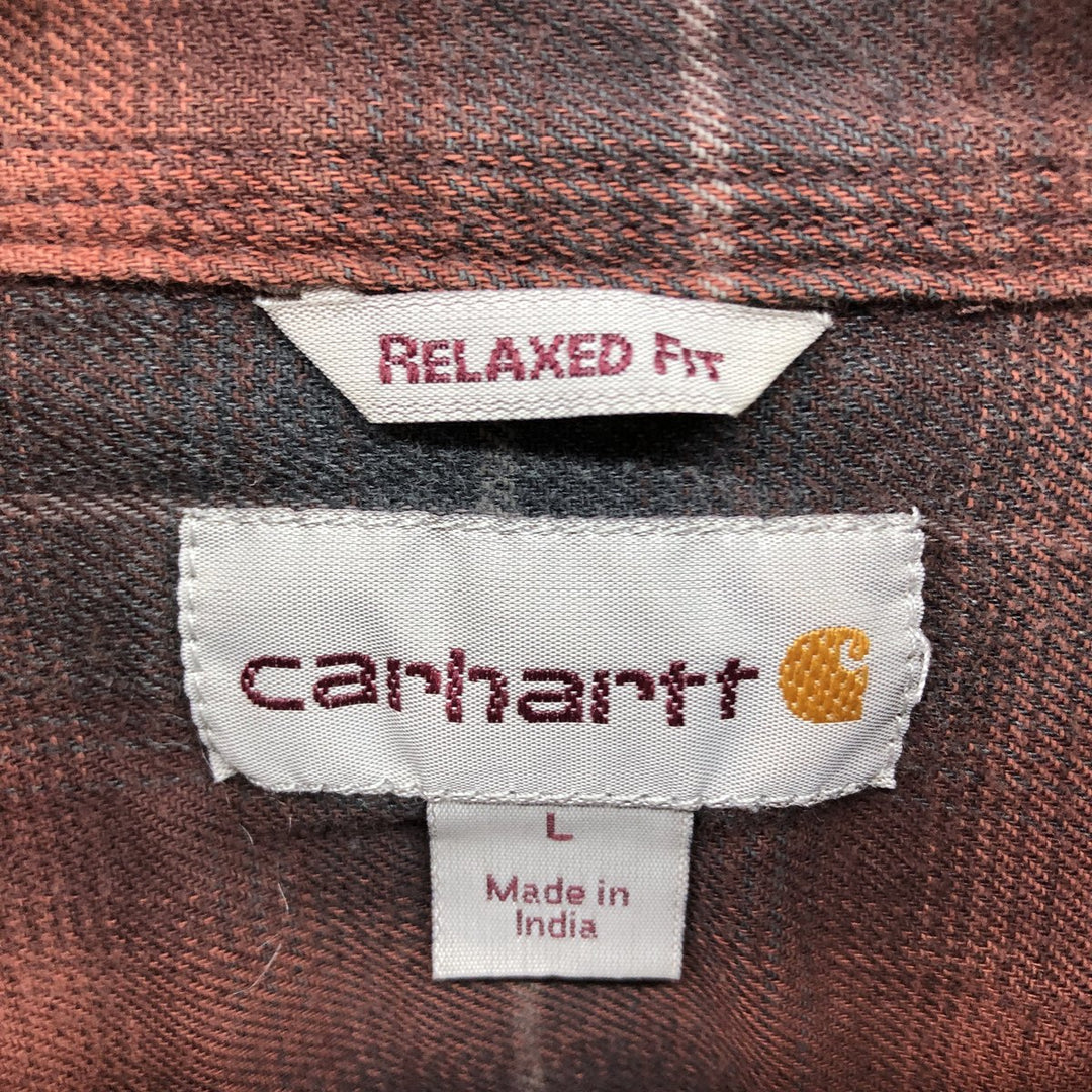 Carhartt RELAXED FIT Ombre Check Long Sleeve Light Flannel Check Shirt Men's L size / eaa499234