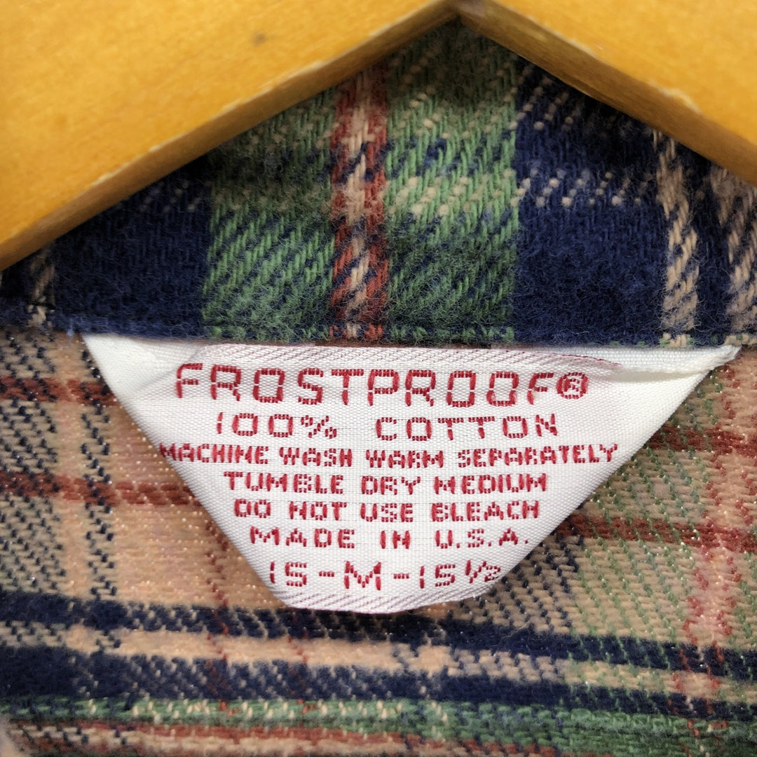 Vintage 70'S FROSTPROOF long sleeve heavy flannel check shirt made in USA, size M for men /eaa499251