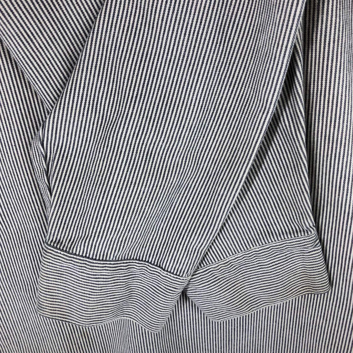 Ben Davis Stripe Pattern Half Zip Long Sleeve Work Shirt Made in USA Men's XL /eaa499255