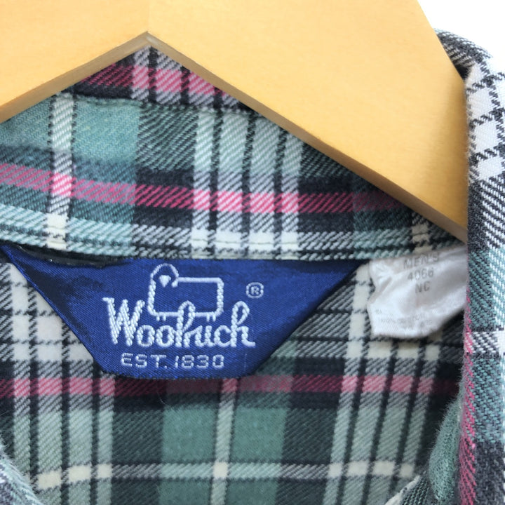 80'S WOOLRICH Long Sleeve Button Down Light Flannel Check Shirt Men's XL Vintage /eaa499257