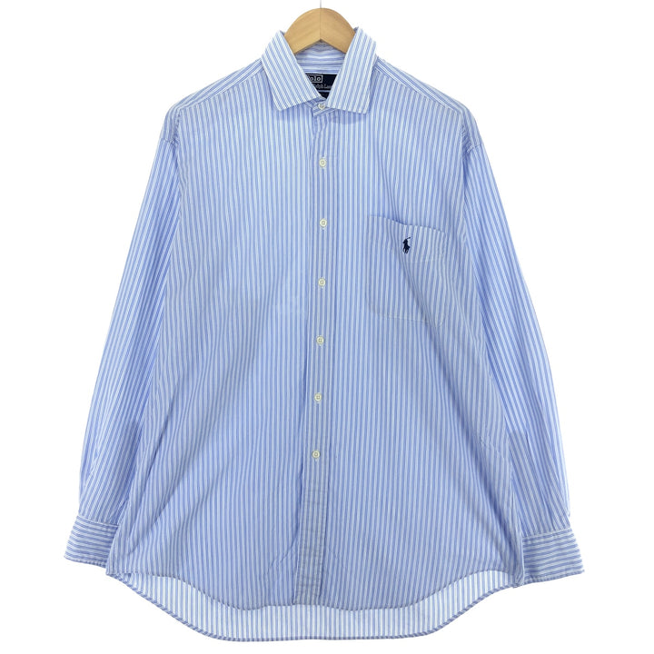 Ralph Lauren POLO by Ralph Lauren POWELL Wide collar long sleeve cotton striped shirt Men's L size / eaa499259