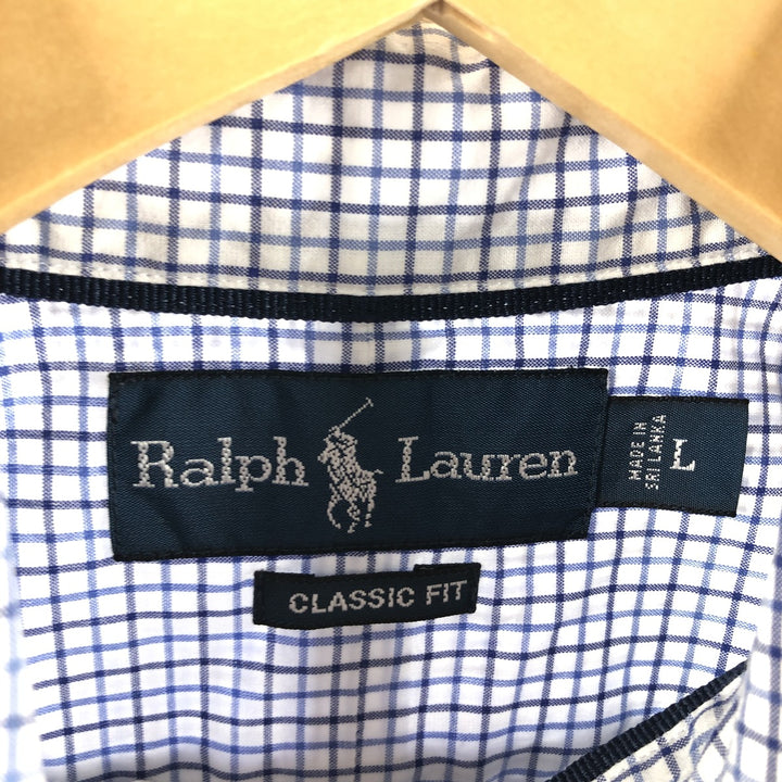 Ralph Lauren Classic Fit Long Sleeve Button Down Check Shirt Men's Size L / eaa499260