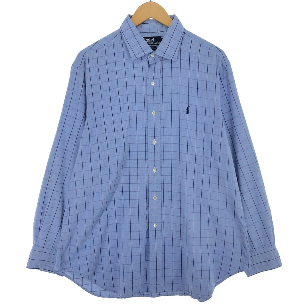 Ralph Lauren POLO by Ralph Lauren PHILIP Wide collar long sleeve cotton check shirt Men's XL equivalent /eaa499267