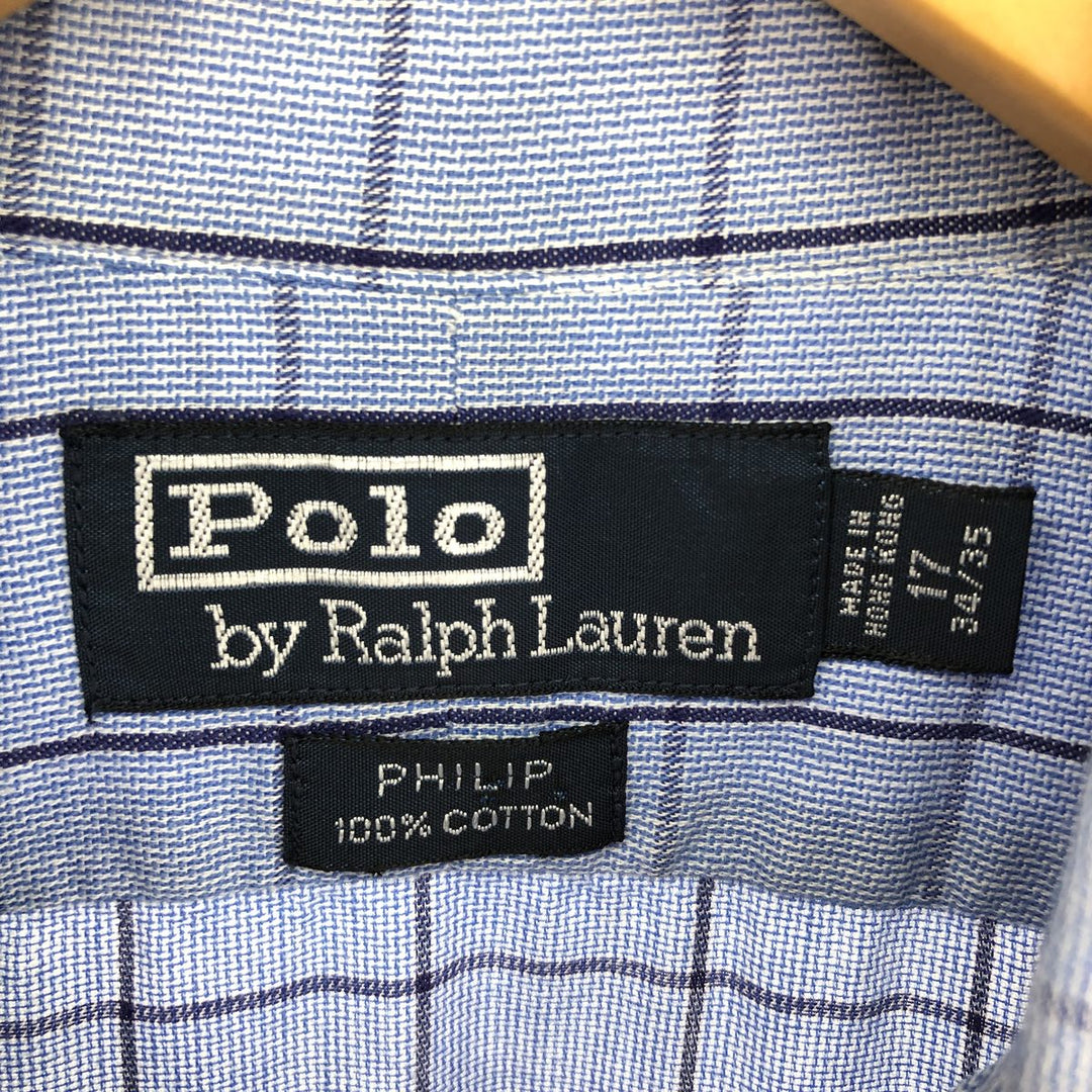 Ralph Lauren POLO by Ralph Lauren PHILIP Wide collar long sleeve cotton check shirt Men's XL equivalent /eaa499267