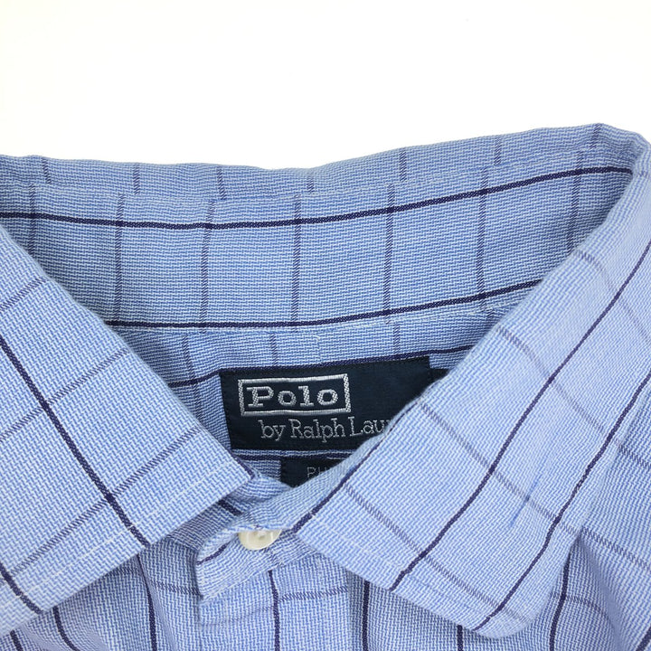 Ralph Lauren POLO by Ralph Lauren PHILIP Wide collar long sleeve cotton check shirt Men's XL equivalent /eaa499267