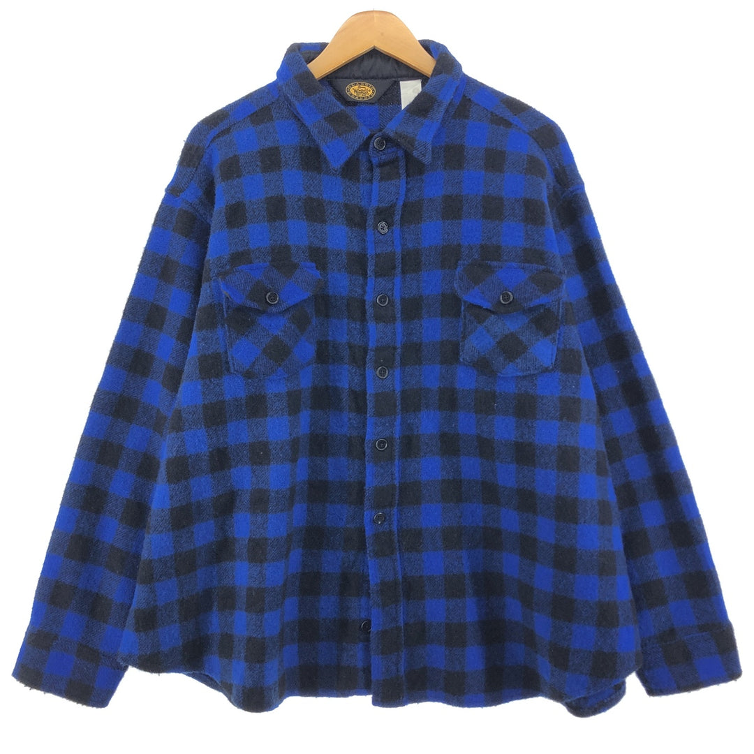 Big size 80'S WOOLRICH buffalo check wool shirt made in USA, men's XXXXL equivalent, vintage /eaa499297