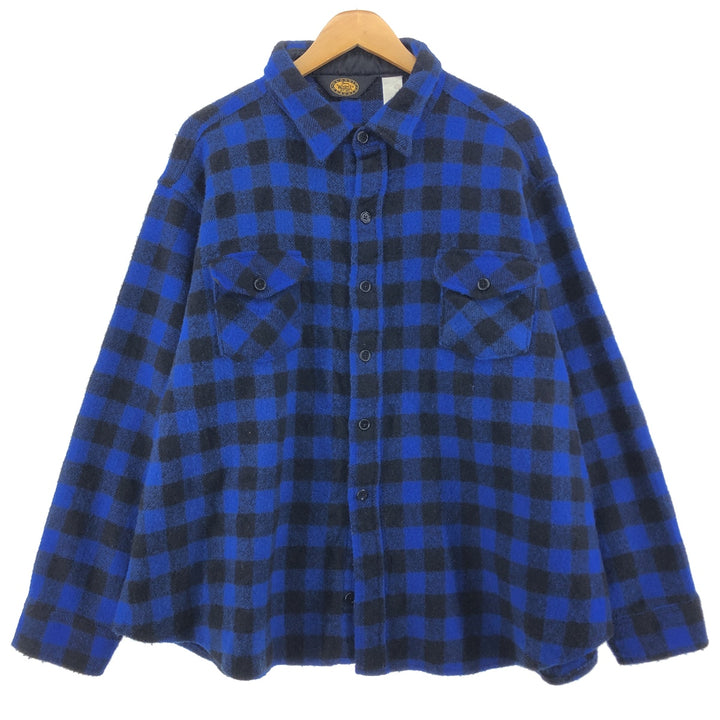 Big size 80'S WOOLRICH buffalo check wool shirt made in USA, men's XXXXL equivalent, vintage /eaa499297