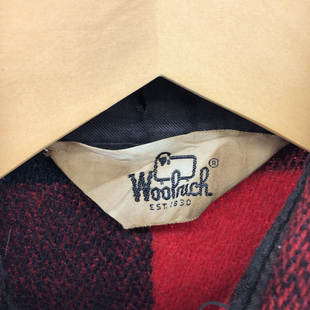 70'S WOOLRICH Buffalo check wide collar wool shirt, men's size M, vintage / eaa499298