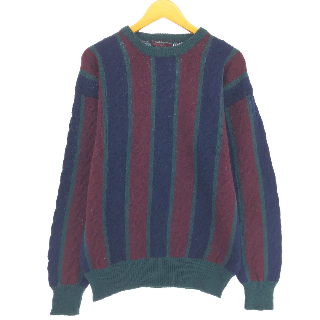 the Josepf Benjamin Collection Cable Knit Stripe Pattern Wool Knit Sweater Men's M Size /eaa499414