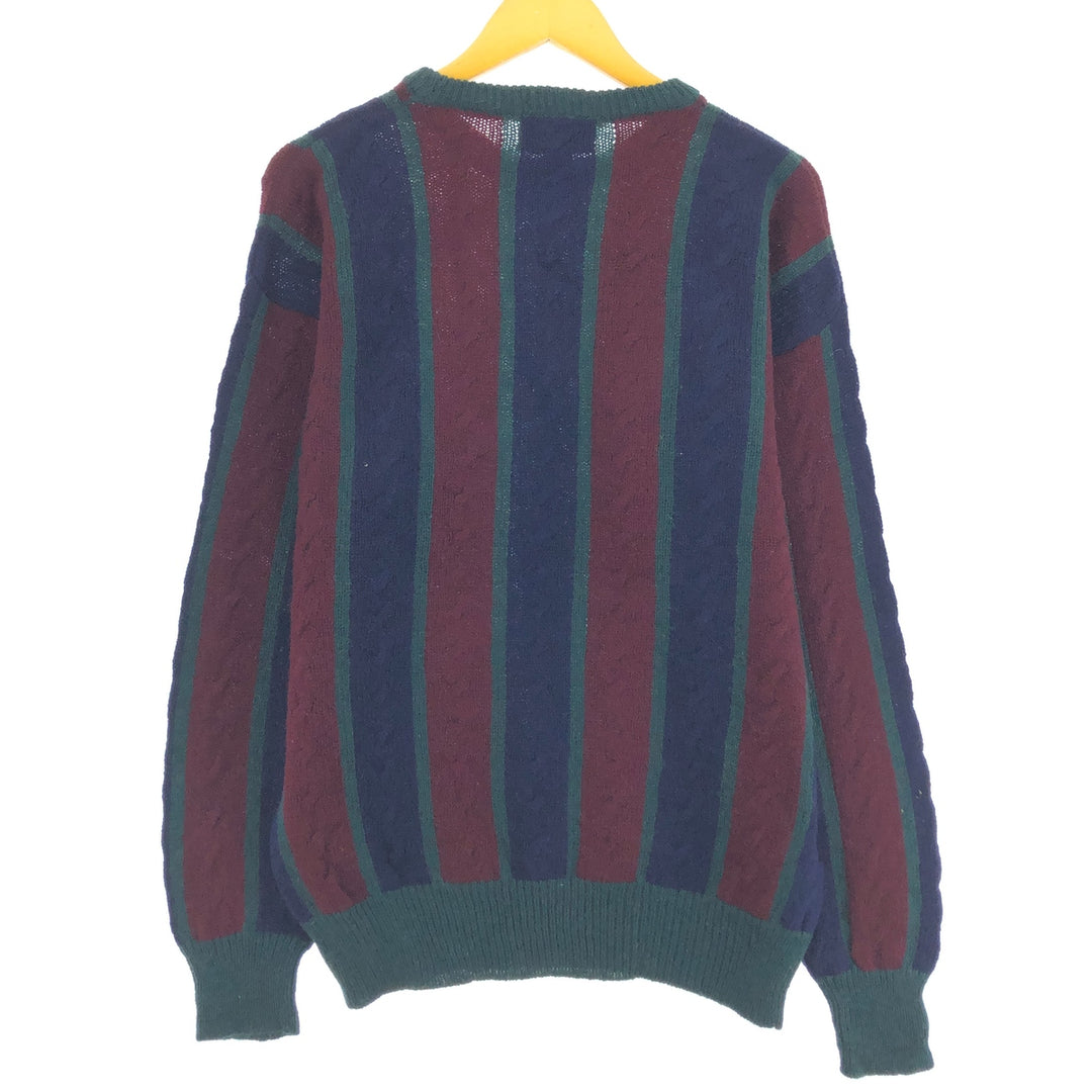 the Josepf Benjamin Collection Cable Knit Stripe Pattern Wool Knit Sweater Men's M Size /eaa499414