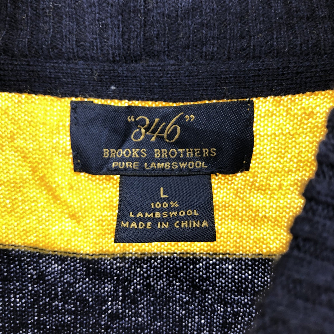 Brooks Brothers 346 Border Pattern Lambswool Half Button Sweater Men's Size L / eaa499416