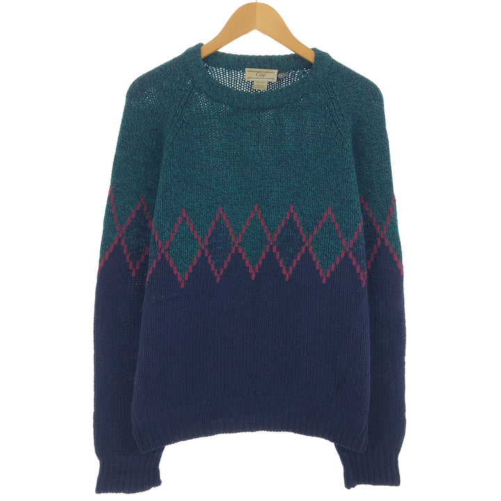80'S GAP Old Gap Two-tone wool knit sweater Men's L size Vintage /eaa499417