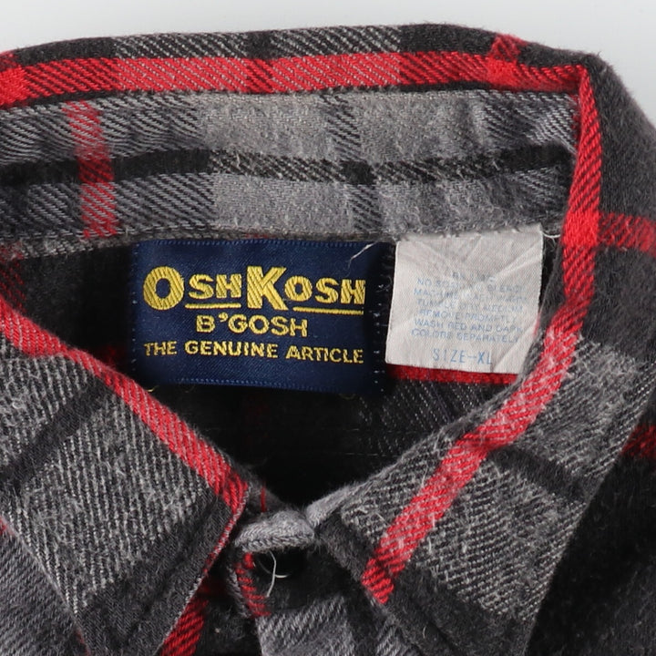 90'S Osh Kosh Long Sleeve Flannel Check Shirt Made in USA Men's XL Vintage /eaa499497