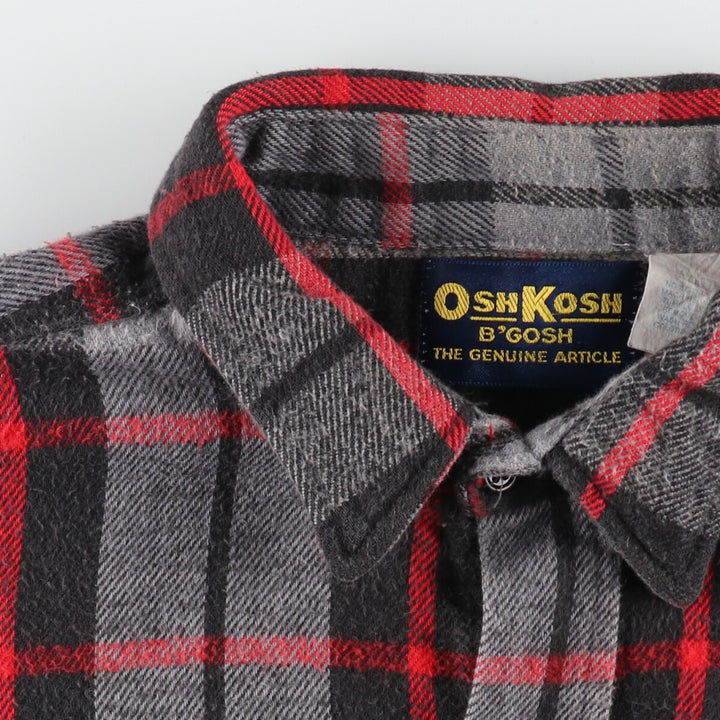 90'S Osh Kosh Long Sleeve Flannel Check Shirt Made in USA Men's XL Vintage /eaa499497