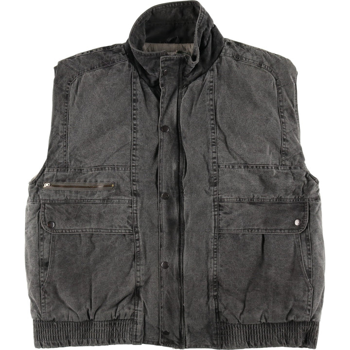 90s~ ST JOHN'S BAY denim vest, padded vest, men's size L, vintage quilted liner /eaa499528