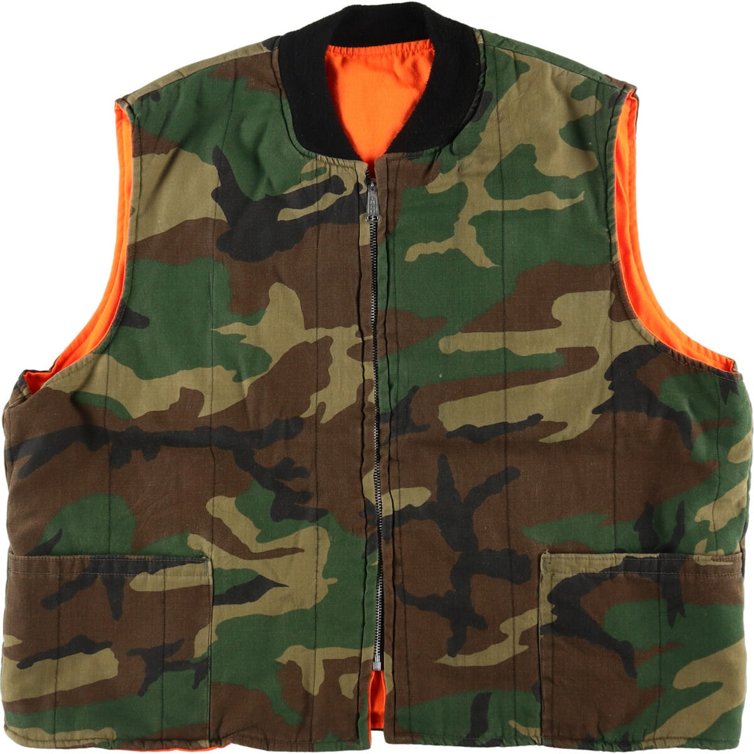 Camouflage Woodland Camo Reversible Padded Vest Men's XL Vintage /eaa499531