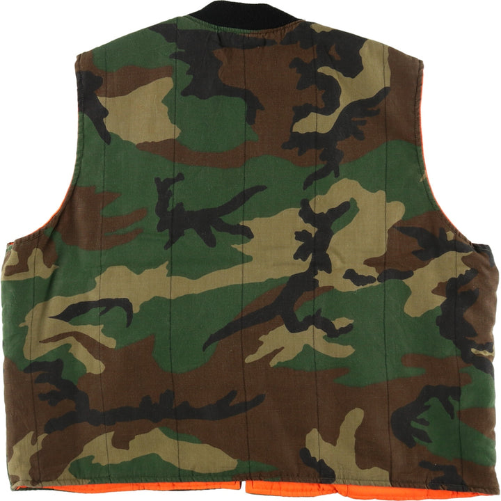 Camouflage Woodland Camo Reversible Padded Vest Men's XL Vintage /eaa499531