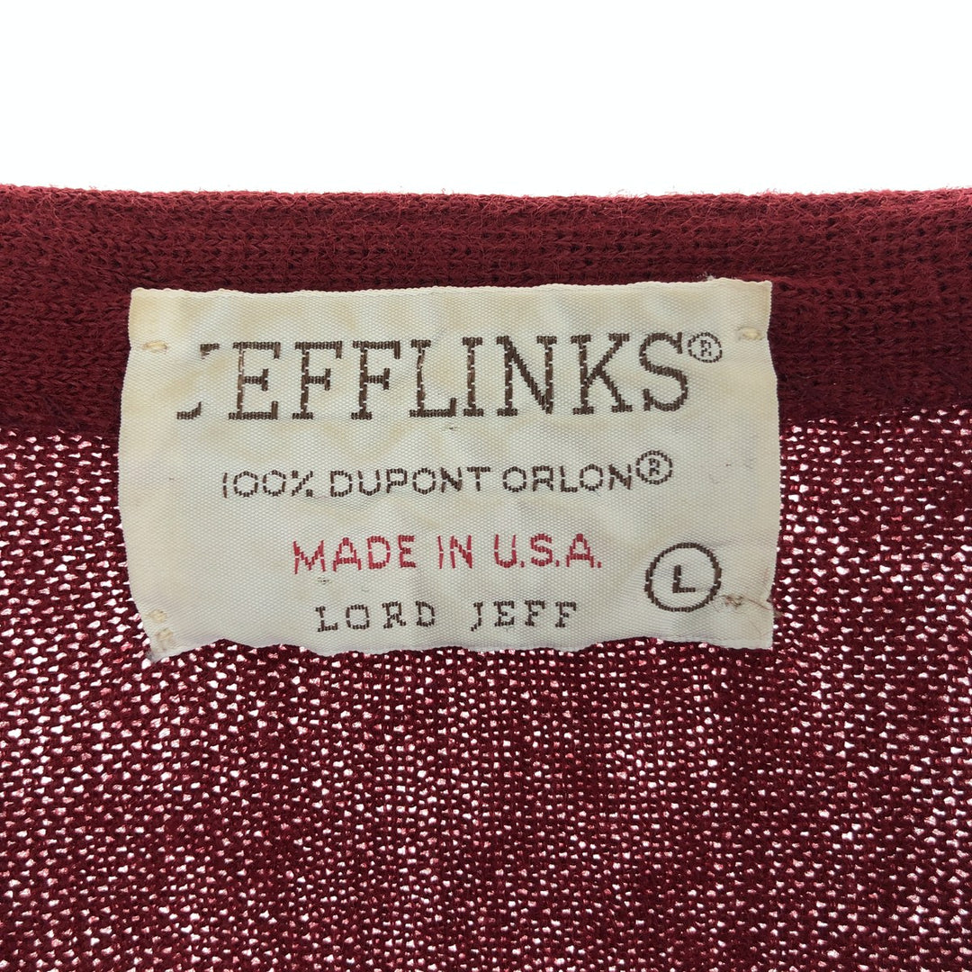 70'S JEFFLINKS Acrylic Knit Cardigan Made in USA Men's Size L Vintage /eaa499545