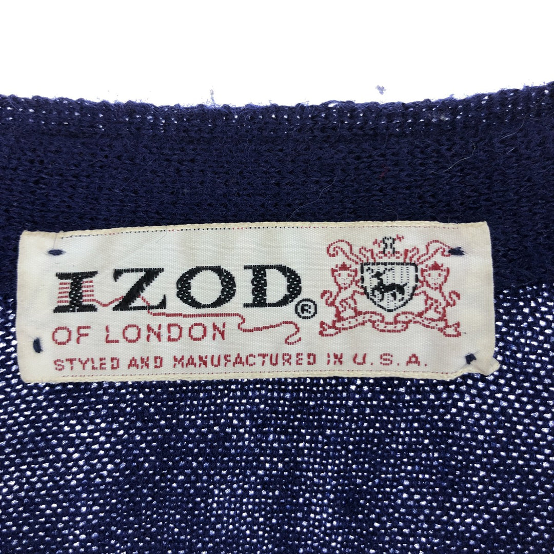 80'S IZOD acrylic knit cardigan, made in USA, men's XXL size, vintage /eaa499548