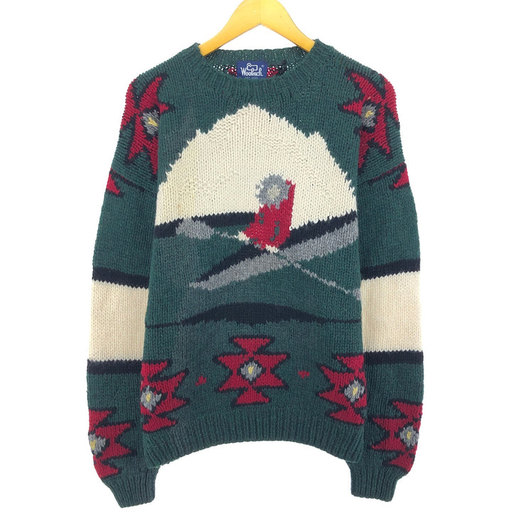 80'S WOOLRICH All-over print wool knit sweater, men's size M, vintage / eaa499565