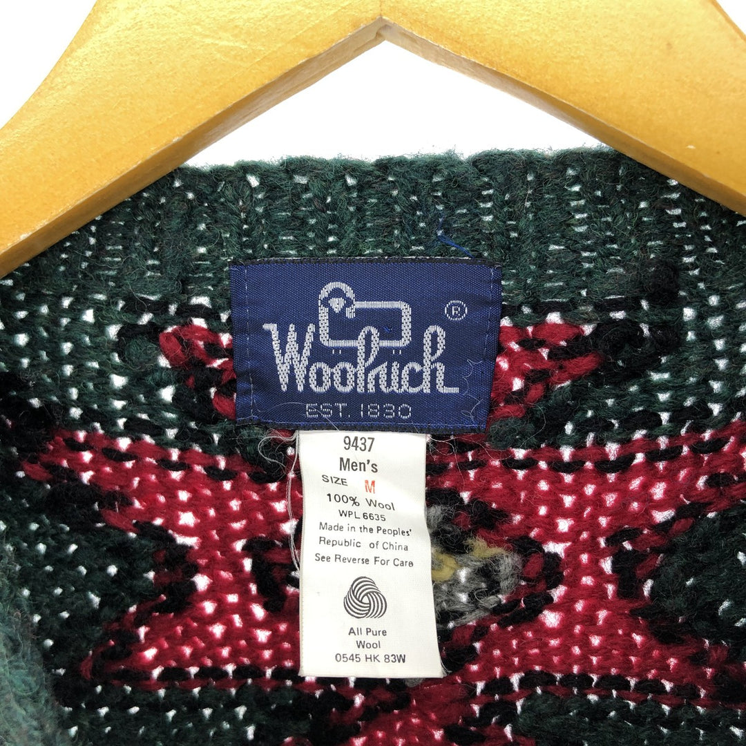 80'S WOOLRICH All-over print wool knit sweater, men's size M, vintage / eaa499565