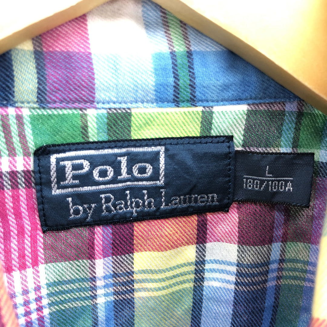 Ralph Lauren POLO by Ralph Lauren Western flannel check shirt, men's size L / eaa499673