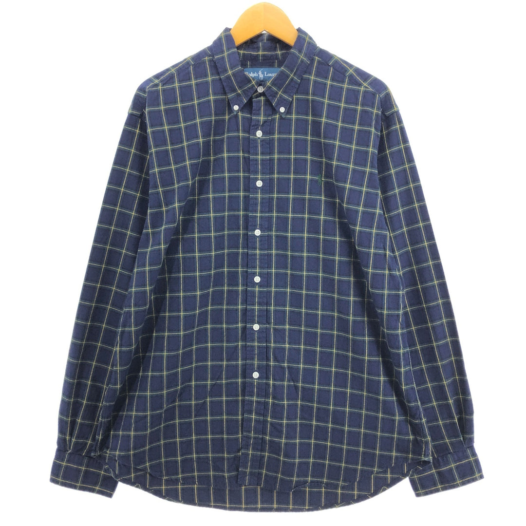 Ralph Lauren Classic Fit Long Sleeve Button Down Light Flannel Check Shirt Men's XL / eaa499675