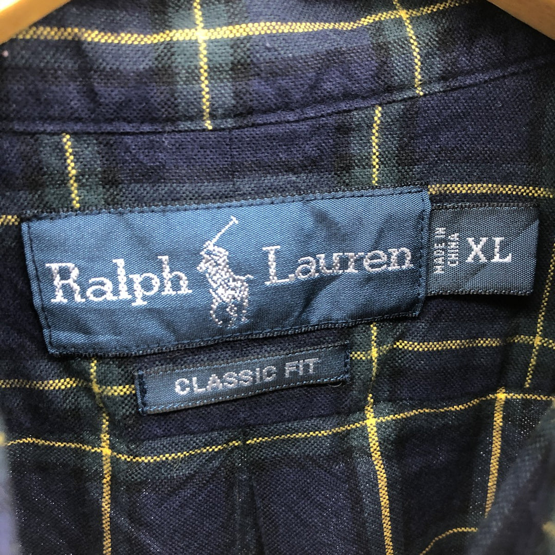 Ralph Lauren Classic Fit Long Sleeve Button Down Light Flannel Check Shirt Men's XL / eaa499675