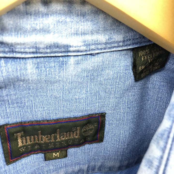 90'S Timberland long sleeve denim shirt, men's size M, vintage / eaa499686