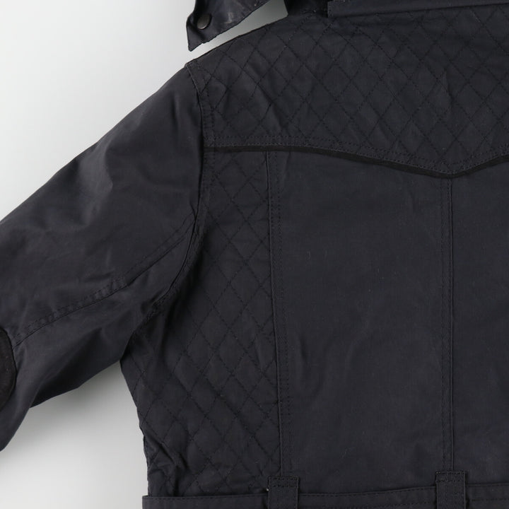 Barbour hooded waxed cotton oiled jacket, women's size L Waxed cotton black type Vintage Second Hand