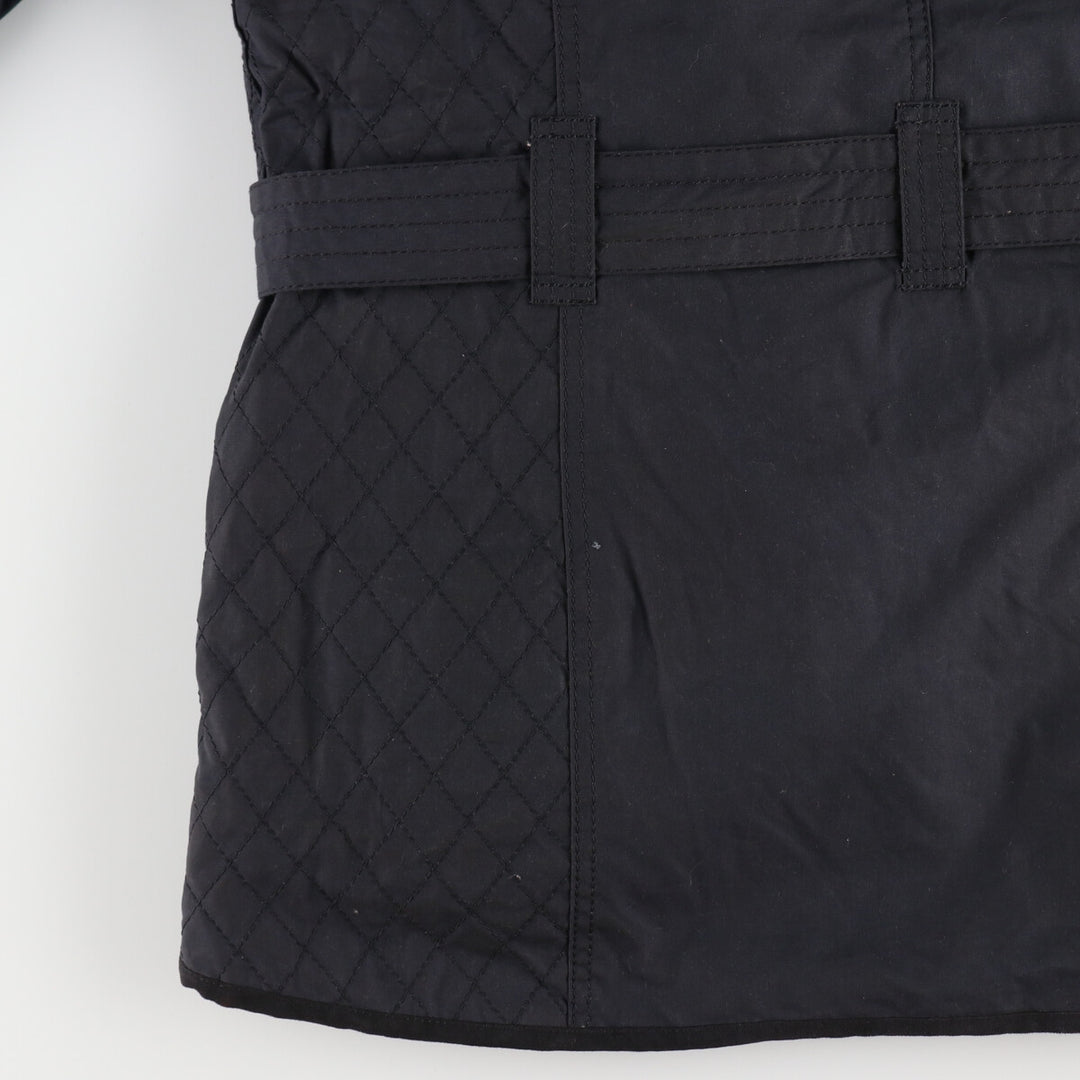 Barbour hooded waxed cotton oiled jacket, women's size L Waxed cotton black type Vintage Second Hand