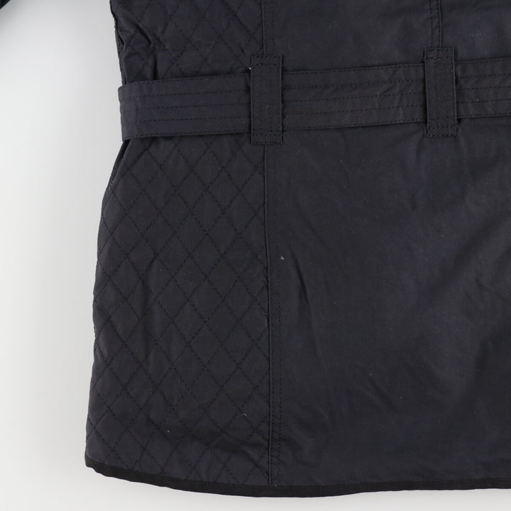 Barbour hooded waxed cotton oiled jacket, women's size L Waxed cotton black type Vintage Second Hand