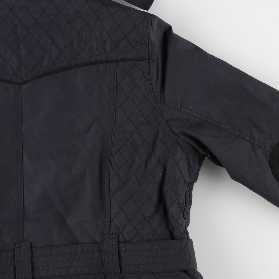 Barbour hooded waxed cotton oiled jacket, women's size L Waxed cotton black type Vintage Second Hand