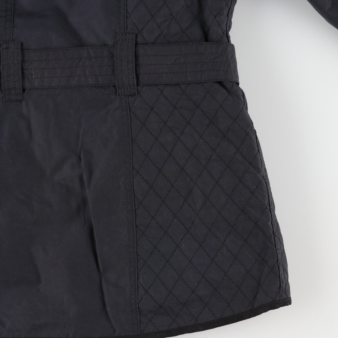 Barbour hooded waxed cotton oiled jacket, women's size L Waxed cotton black type Vintage Second Hand