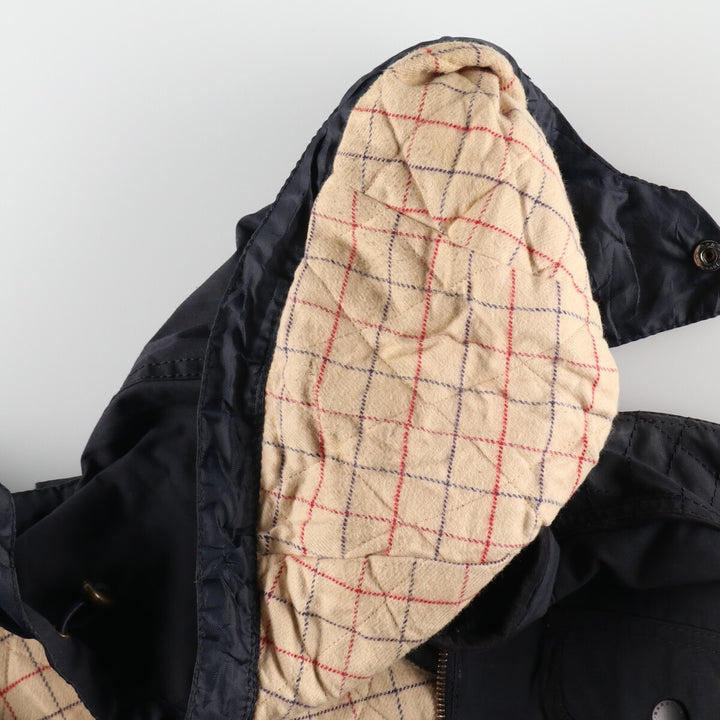 Barbour hooded waxed cotton oiled jacket, women's size L Waxed cotton black type Vintage Second Hand