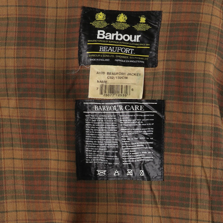 90'S Barbour Beaufort Old 3 Warrant Oiled Hunting Jacket Made in England C52 Men's XXL Vintage /eaa499714