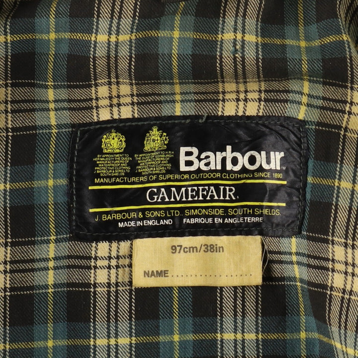 80'S Barbour Game Fair 2 Warrant Waxed Cotton Oiled Jacket Made in England C38 Men's M Size Vintage /eaa499716