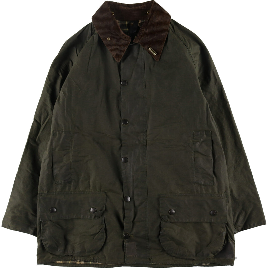 90'S Barbour Beaufort Old 3 Warrant Badged Oiled Hunting Jacket Made in England C42 Men's L size /eaa499717