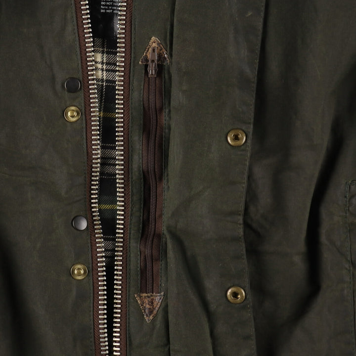 90'S Barbour Beaufort Old 3 Warrant Badged Oiled Hunting Jacket Made in England C42 Men's L size /eaa499717