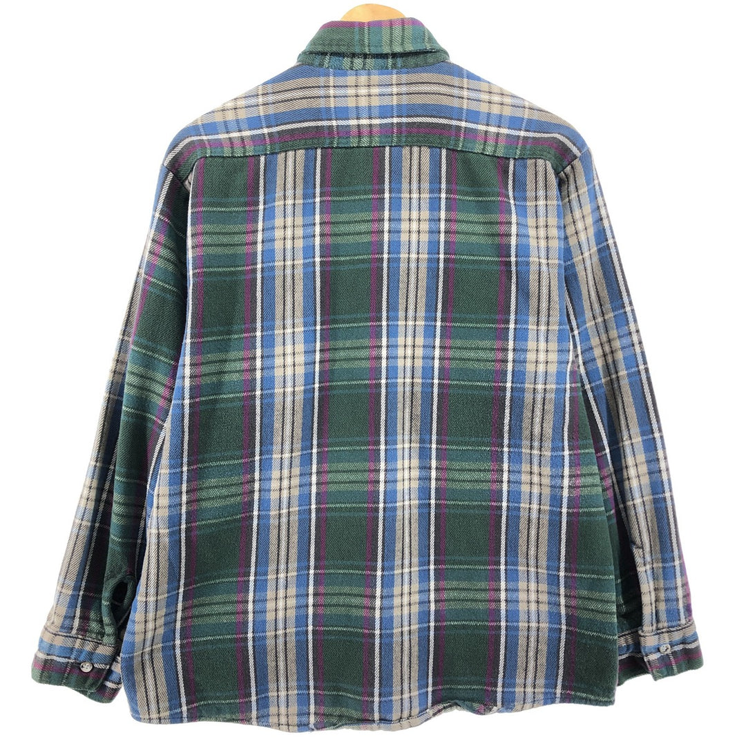 OUTDOOR EXCHANGE Long Sleeve Heavy Flannel Check Shirt Men's L equivalent /eaa499730