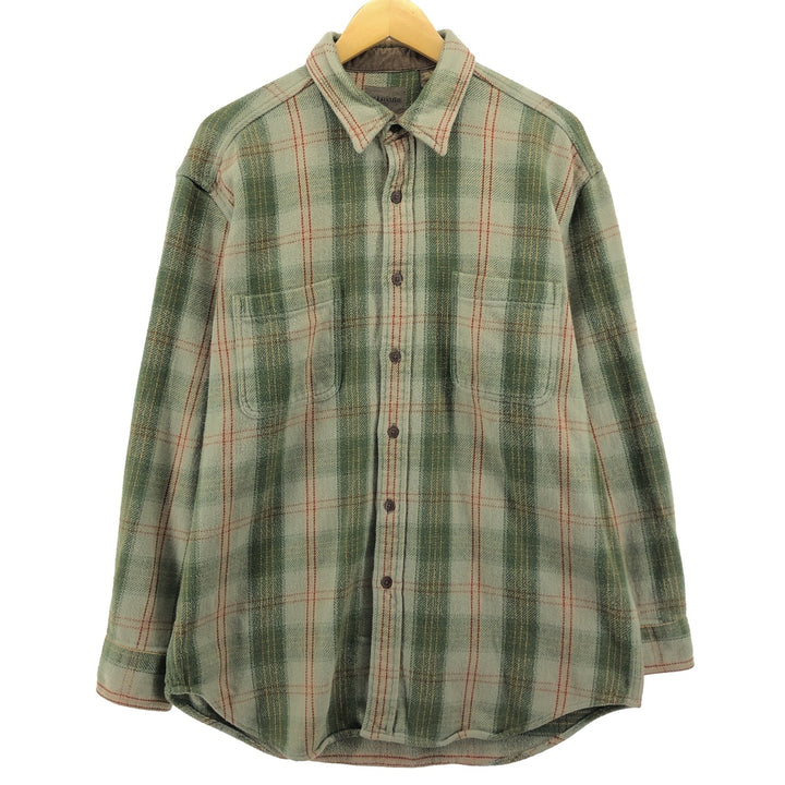 90s~00'S St. John's Bay Long Sleeve Heavy Flannel Check Shirt Men's L Size Vintage /eaa499739