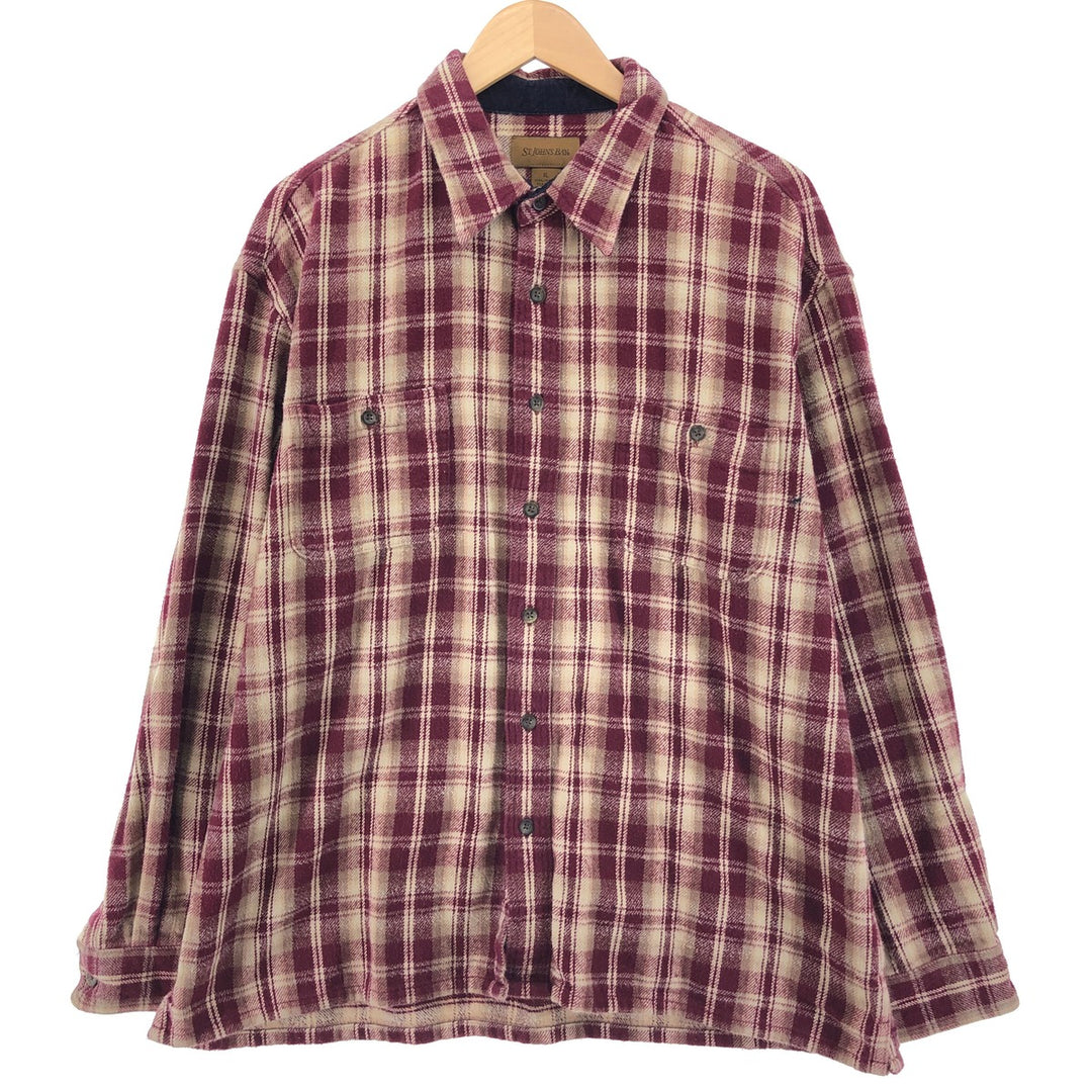 ST.JOHN'S BAY Long Sleeve Heavy Flannel Check Shirt Men's XL /eaa499744